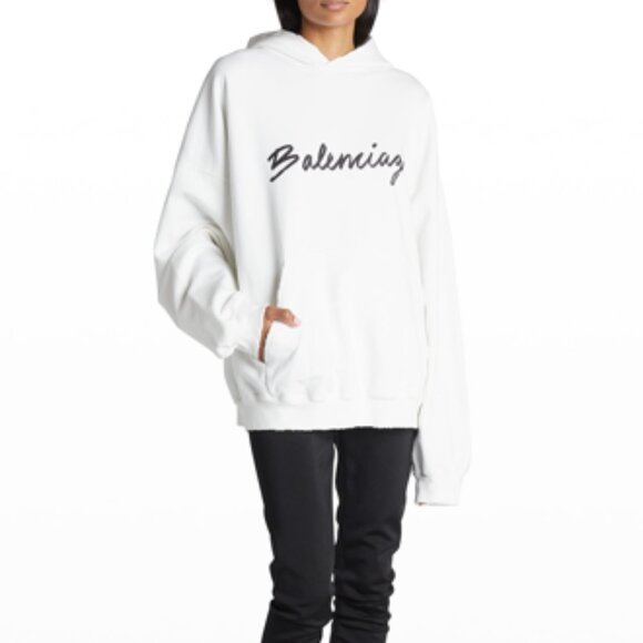 BALENCIAGA Logo Script Vintage Hoodie - Picture 2 of 4